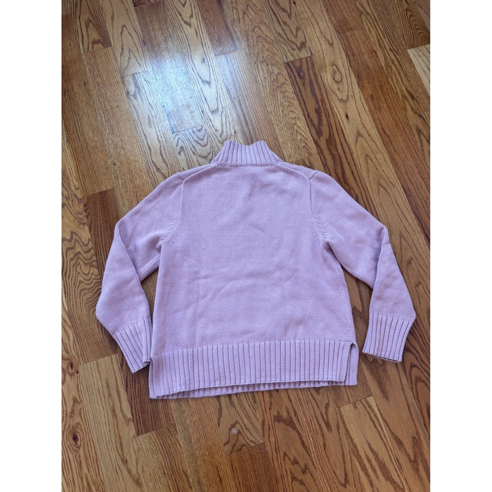 J.Crew Womens Pink Cotton Mock Neck Ribbed Knit Sweater Large L‎ Mauve - Picture 8 of 8